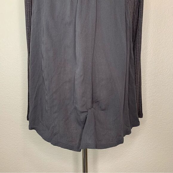 Knox Rose Boho Crochet Back Gray Open Front Cardigan - Picture 9 of 12